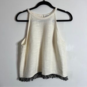 Zara | Halter Boucle Fringe Top